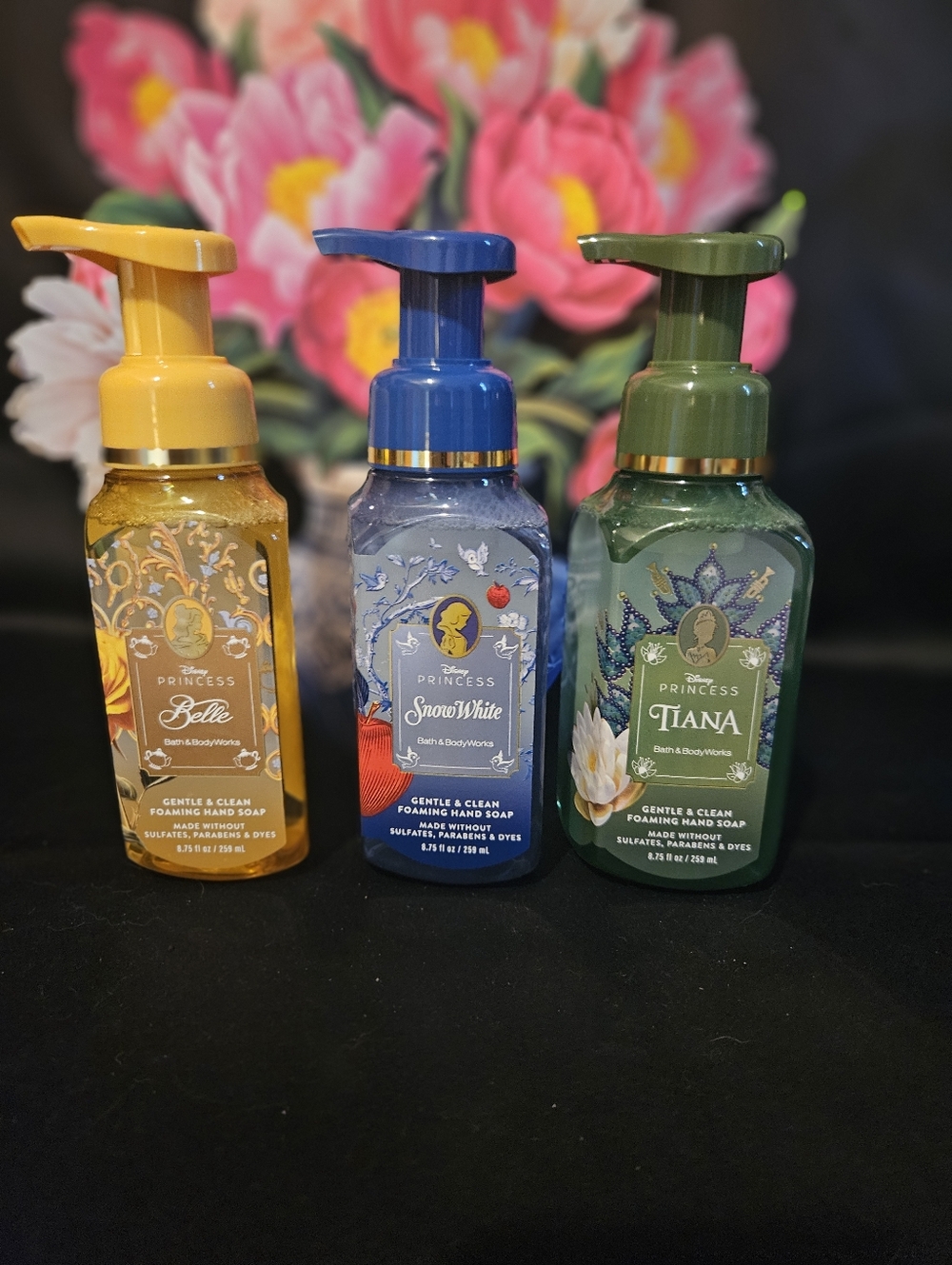 NWT Bath & Body Works Disney Princess Foaming Hand Soap Set  Yellow, Blue, Green